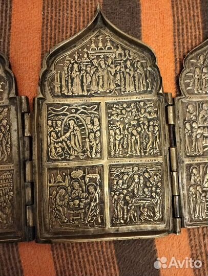 Складень старинный, с редким сюжетом