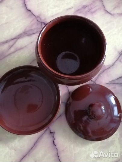 Горшок глиняный новый для запекания в духовке