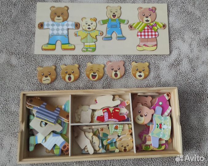 Пазл вкладыш мишки