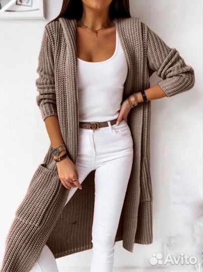Кардиган женский длинный