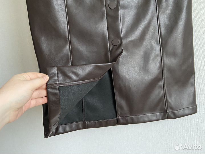 Юбка кожаная / юбка винная / юбка тренд