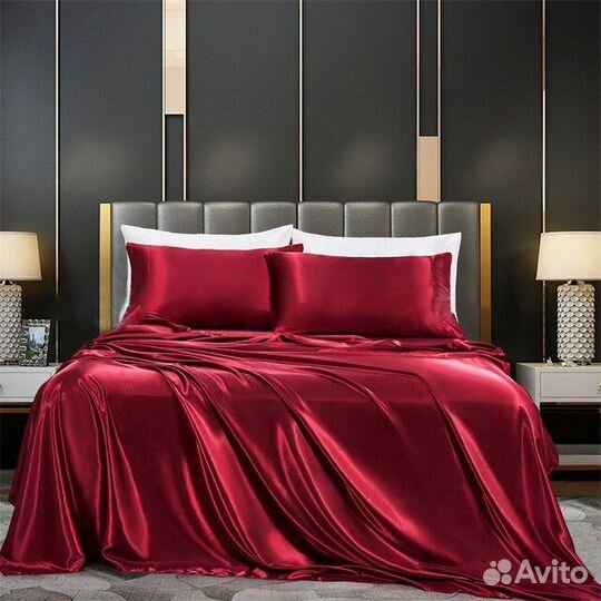 Атласный шелковый комплект постельного белья