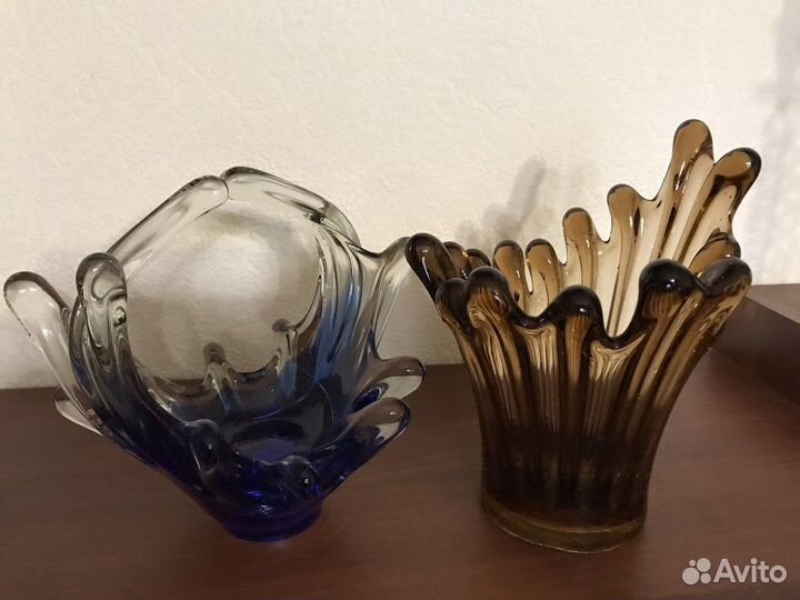 Вазы цветное стекло Чехия