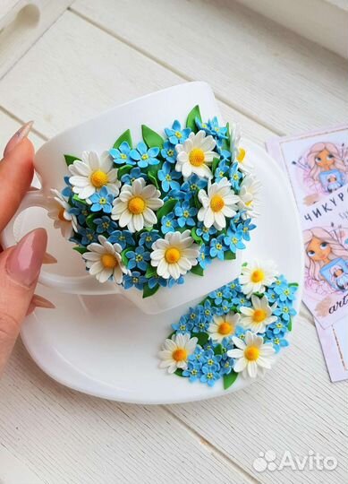 Чайная пара с цветочным декором