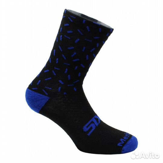 Термоноски sixs merinos wool Black/Blue Line meso
