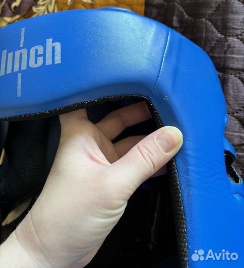 Боксерский шлем clinch красный и синий