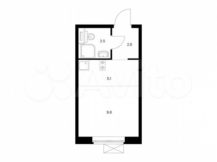 Квартира-студия, 20 м², 32/33 эт.