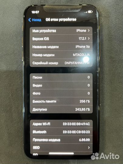 iPhone Xs, 256 ГБ