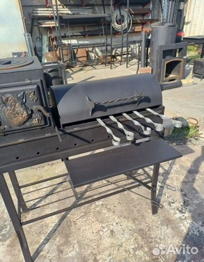 Мангал с печью под казан