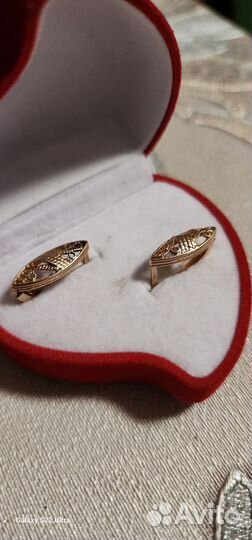 Золотые серьги СССР 585 пробы