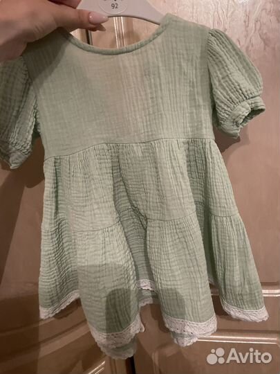 Муслиновое платье для девочки 72-80