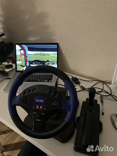 Игровой руль с коробкой передач