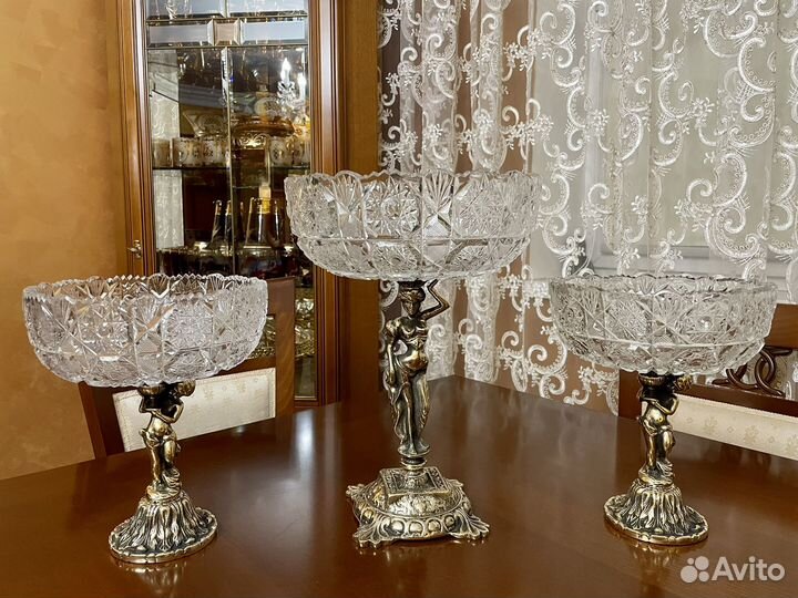 Хрустальные вазы для фруктов и конфет