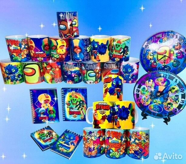 Кружки яркие Brawl stars, Among us