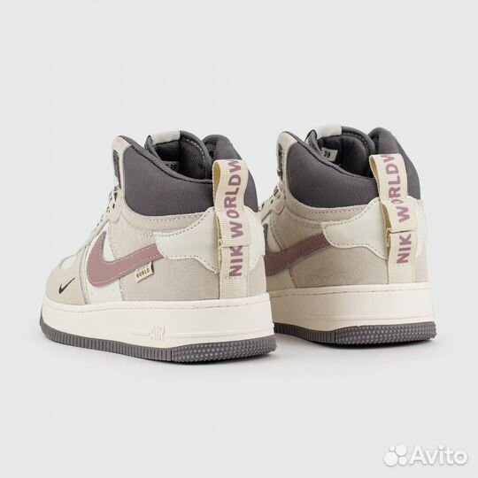 Nike Air Force 1 Mid Grey / Wh. with Fur Wmns