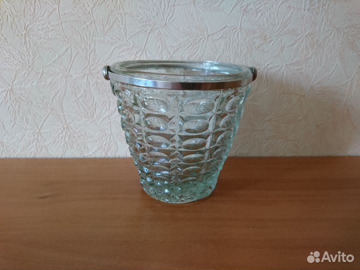 Вазочка конфетница ведерко с ручкой СССР