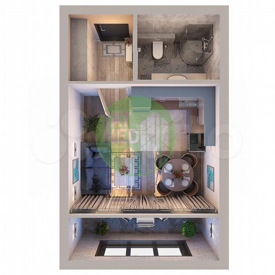 Квартира-студия, 29 м², 12/19 эт.