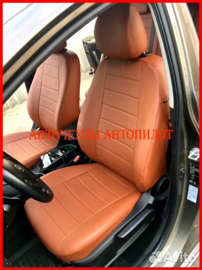 Чехлы Автопилот Kia Ceed 2 из экокожи коричневые
