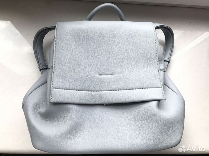 Рюкзак. Голубой, кожа