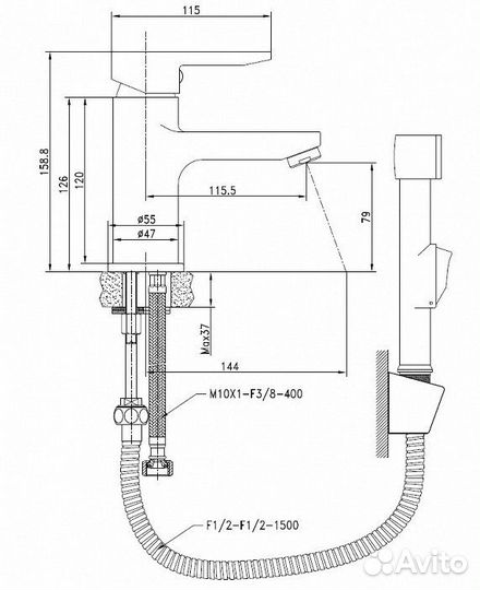 Смеситель для раковины iddis Sena sensb00i08 однорычажный лейка в комплекте