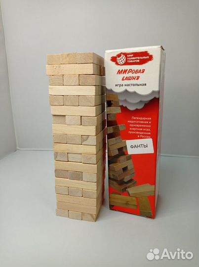 Настольная игра Дженга 54 бруска 28 см