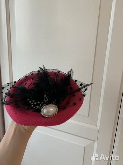 Шляпа таблетка с вуалью