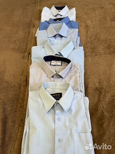 Вещи пакетом Школьная рубашка голубая 134-140