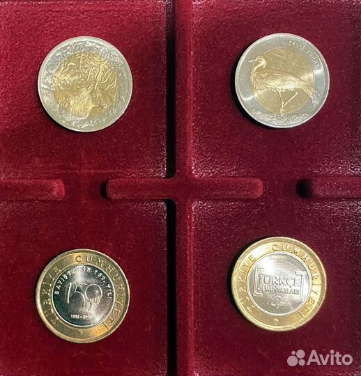 Монеты Турции 1 лира 2009-2015 Красная Книга, unc