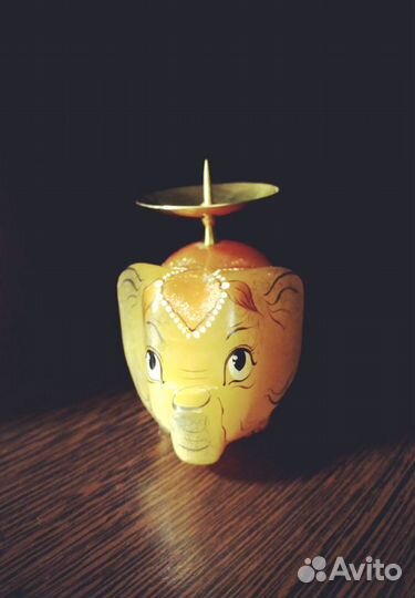 Подсвечник из натурального камня (селенит), слон