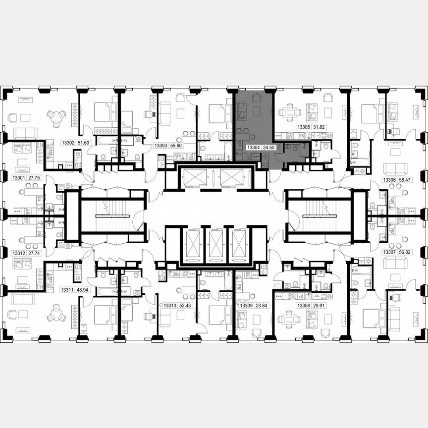 Квартира-студия, 24,5 м², 33/52 эт.