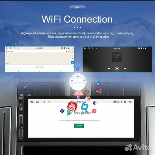 Магнитола 1 din с экраном android