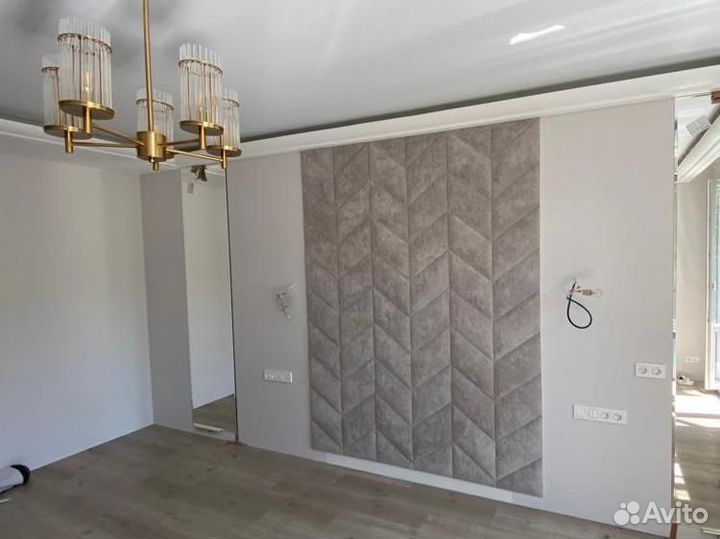 Мягкие стеновые панели и кровать