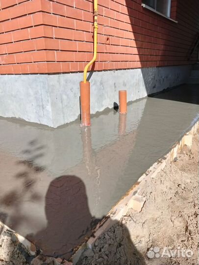 Фундамент Бетонные работы Отмостка Дорожки Заезды