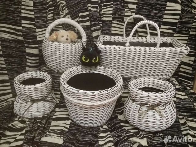 Кашпо, лежанки для животных из ротанга