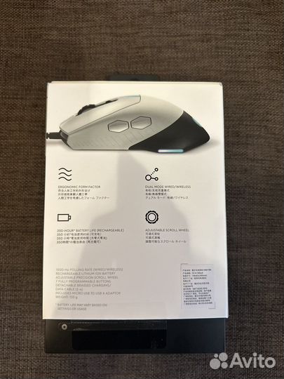Беспроводная мышь alienware aw610m white