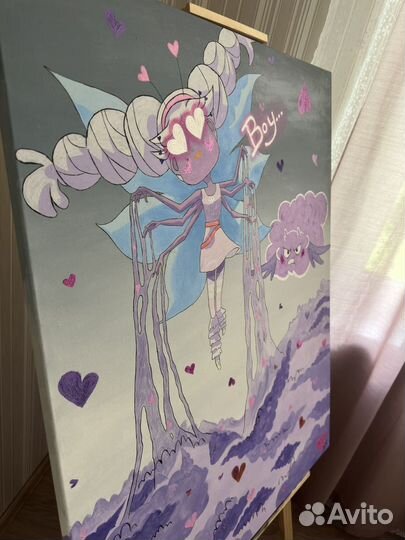 Большая картина маслом на холсте Бабочка