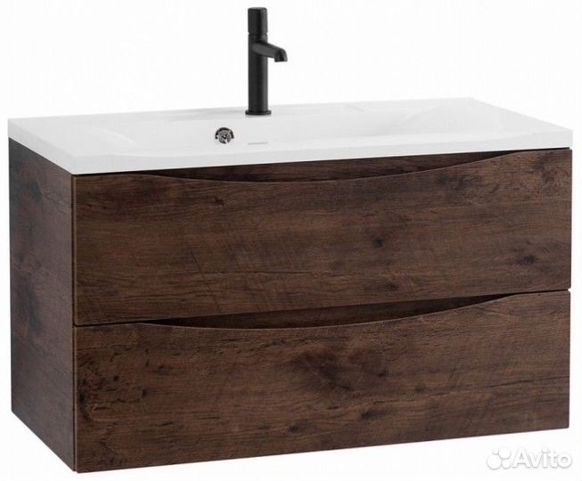 Тумба с раковиной BelBagno Marino 100-BB1000/445-LV-MR-PR Rovere Moro