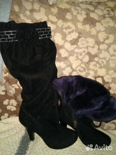 Сапоги,черные, (зима)