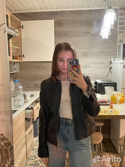 Кожаная куртка женская massimo dutti