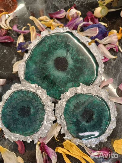 Набор подстаканников из эпоксидной смолы