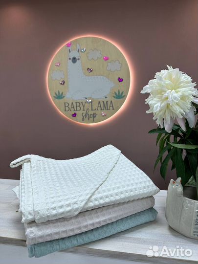 Полотенце с уголком из вафельного полотна детское