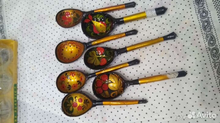 Ложки деревянные с хохломской росписью