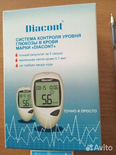 Глюкометр и тест полоски диаконт