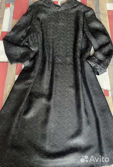 Винтажное платье 50-х гг шелк муар/люрекс