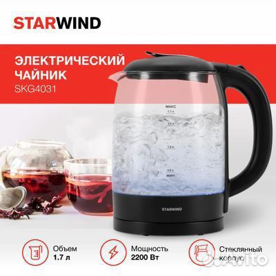 Чайник электрический Starwind SKG4031 Новый