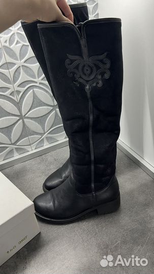 Сапоги зимние замша и кожа