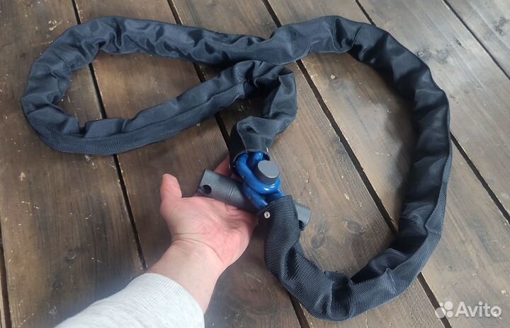 Каленая цепь 13 мм с замком от угона мотоцикла