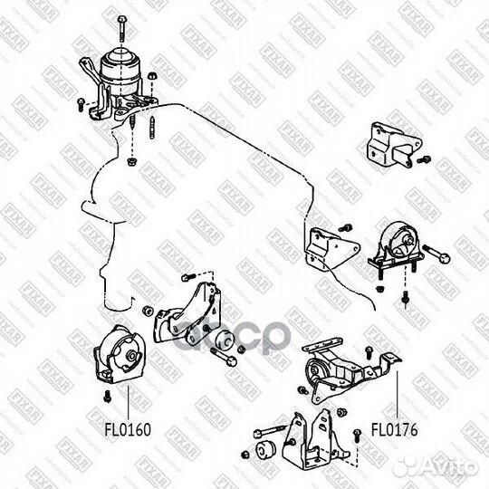 Опора двигателя toyota RAV4 -05 FL0160 fixar