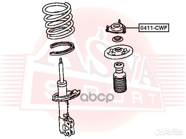 Опора переднего амортизатора 0411CWF asva