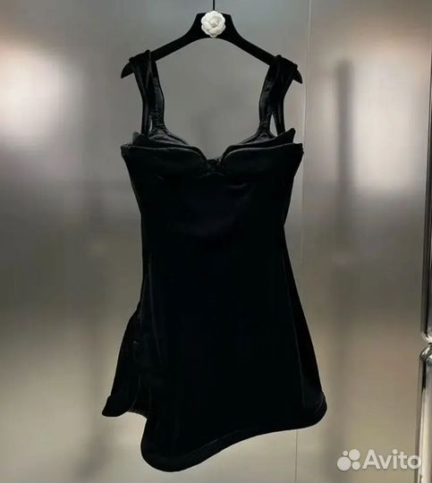 Женское бархатное платье L